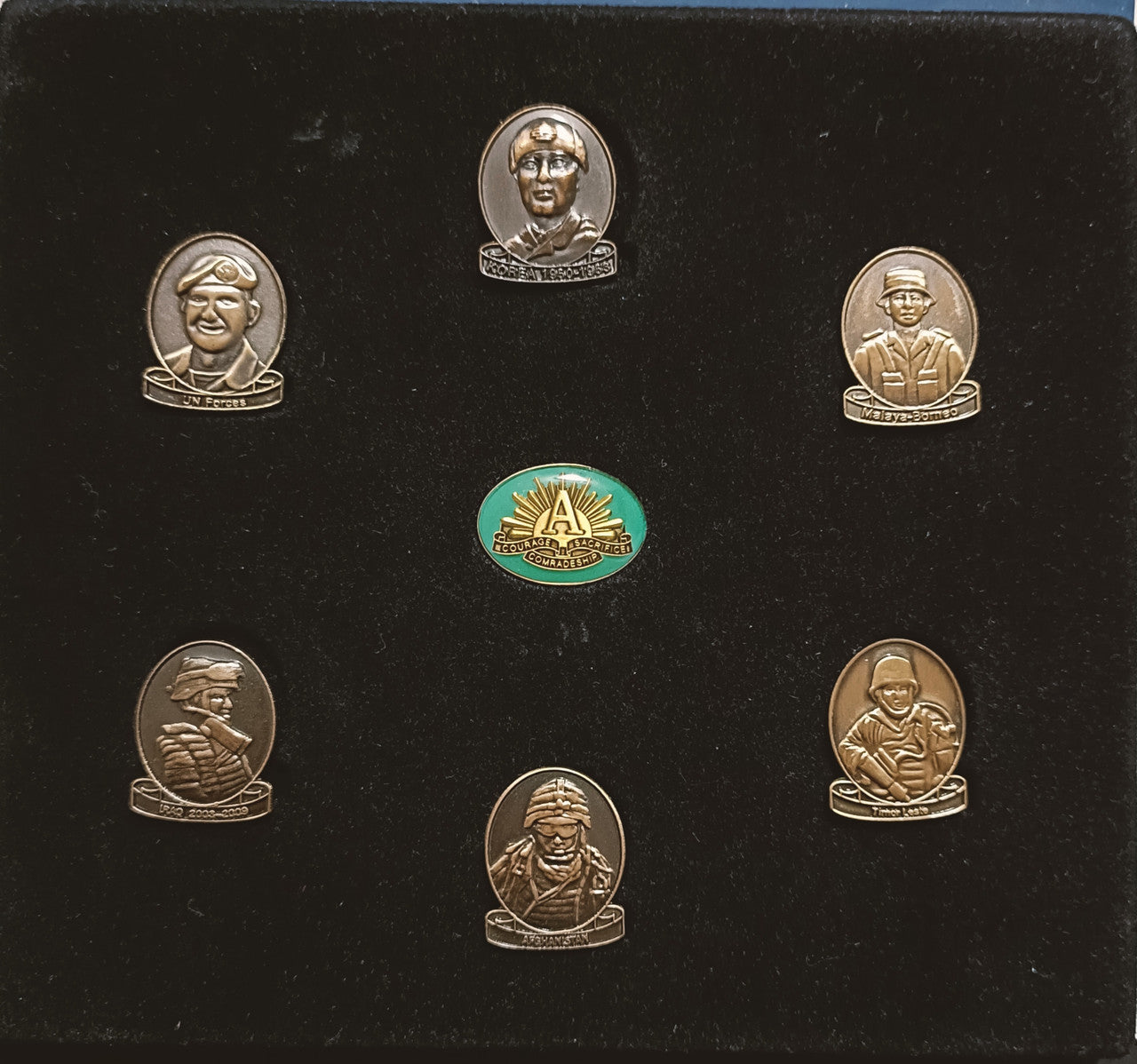 Post WW2 Series Badges and Display Case