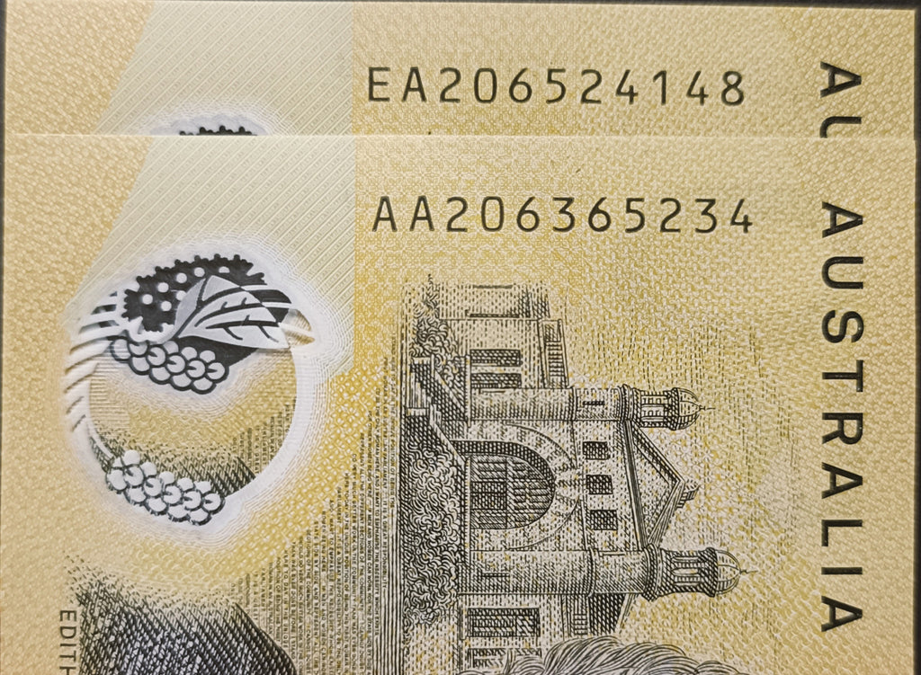 2020 Lowe/Kennedy $50 First & Last Prefix Banknote AA20 6365234 & EA20 6524148