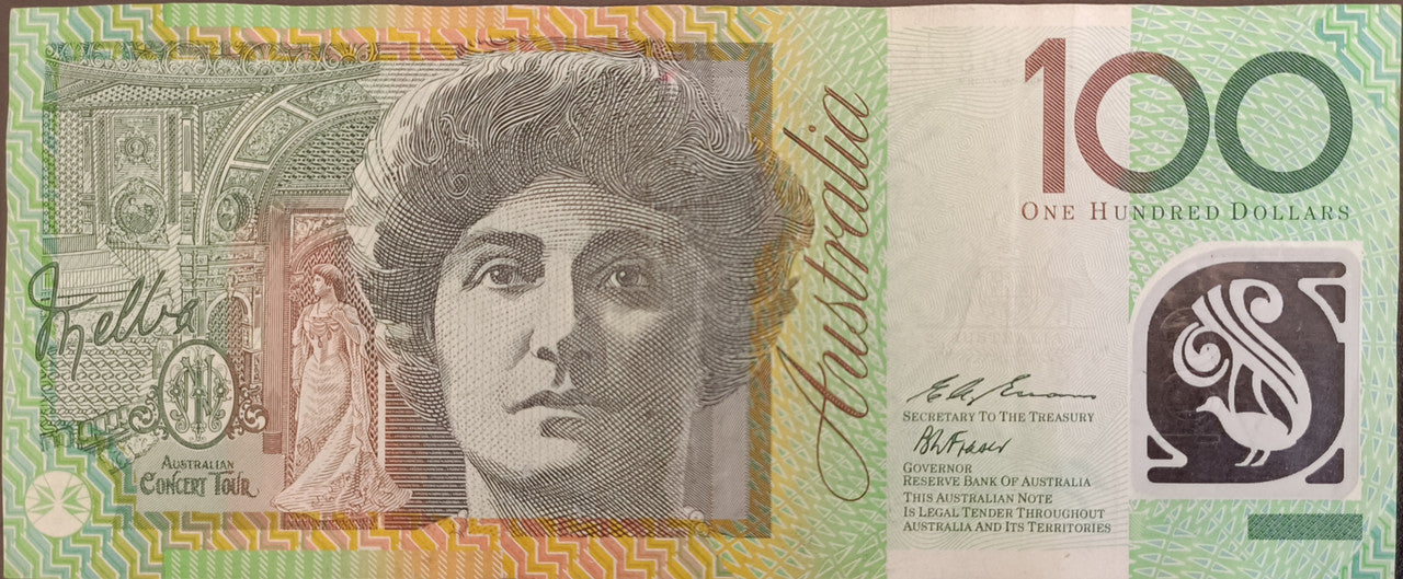 1996 Fraser/Evans $100 Banknote First Prefix AA96 968996