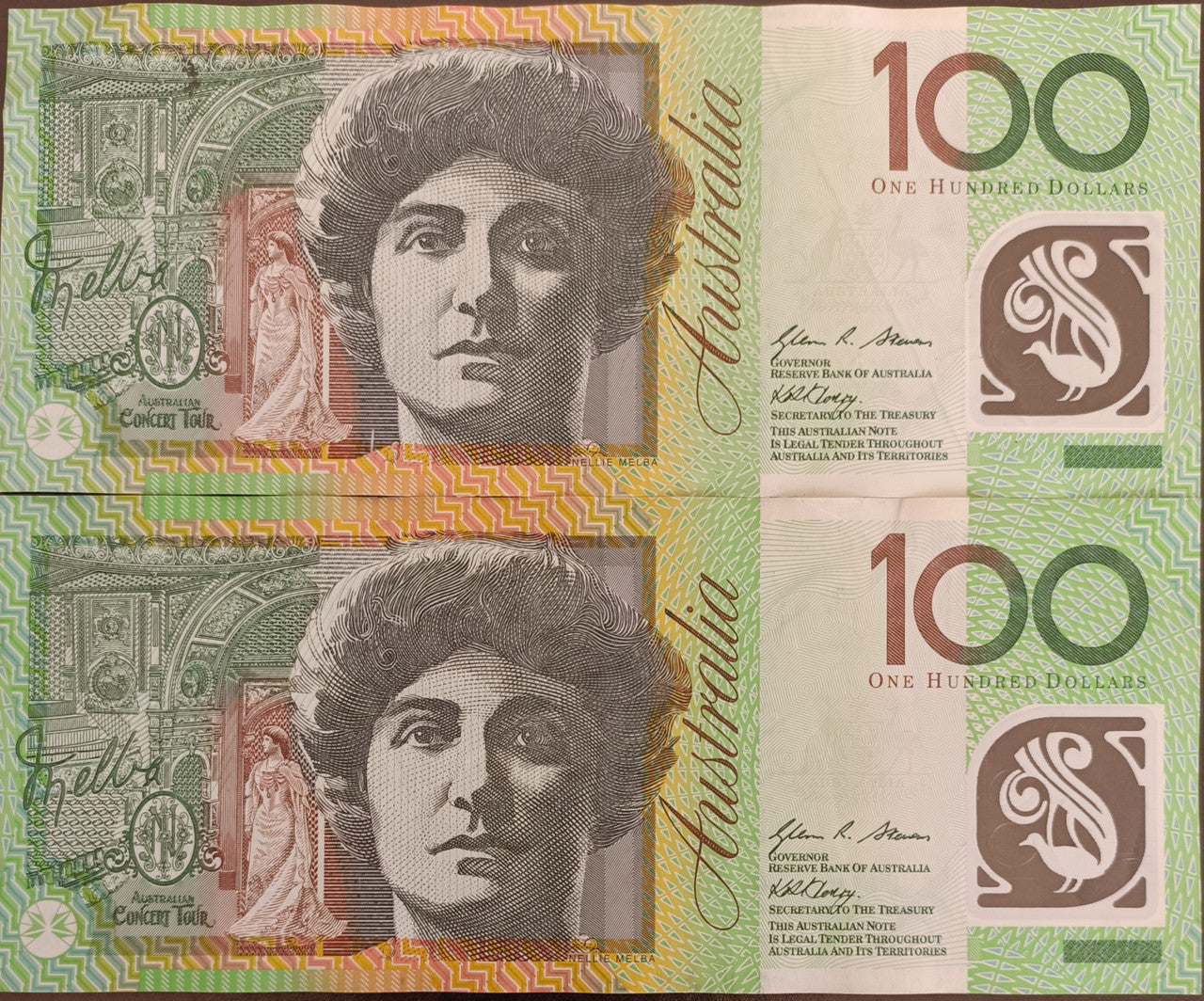2008 Stevens/Henry $100 Banknotes First & Last Prefixes AA08 & EL08
