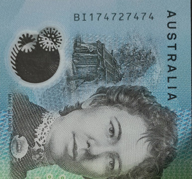 2017 Lowe/Fraser $10 Banknote 7 Digit Radar BI174727474