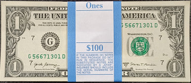2017 USA $1 Banknote Bundle 100 consecutive banknotes