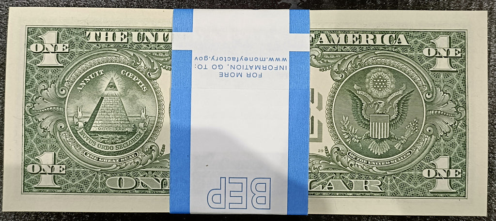 2017 USA $1 Banknote Bundle 100 consecutive banknotes