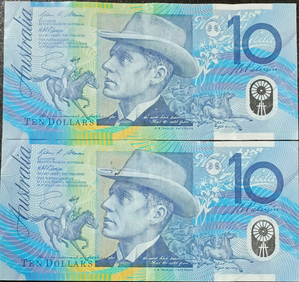 2007 $10 Banknotes Stevens/Henry First and Last Prefix AA07 & GL07