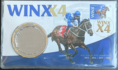 2018 WINX X4 W.S. COX PLATE LIMITED EDITION MEDALLION & STAMP COVER PNC