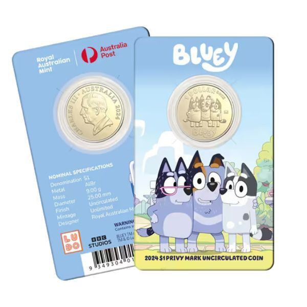 2024 $1 Stripe, Trixie and Nana Privy Mark Coin in Card