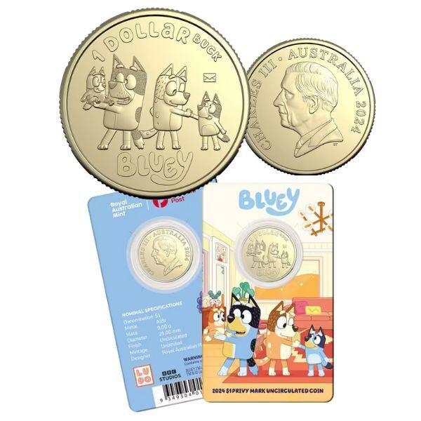 2024 $1 The Heelers Privy Mark Coin in Card