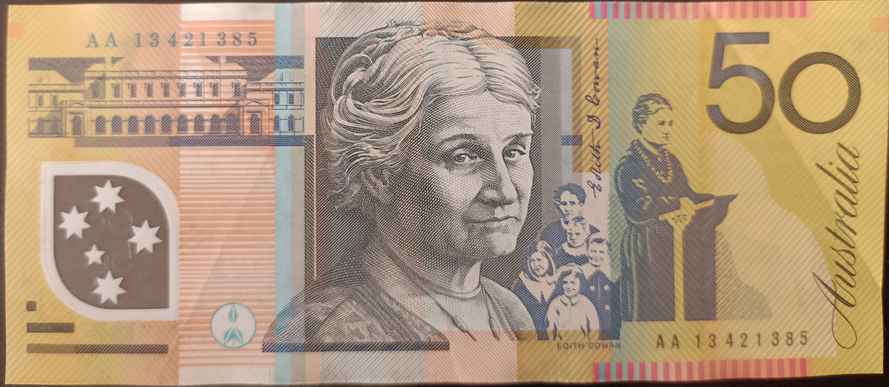 2013 Stevens/Parkinson $50 First & Last Prefix Banknotes