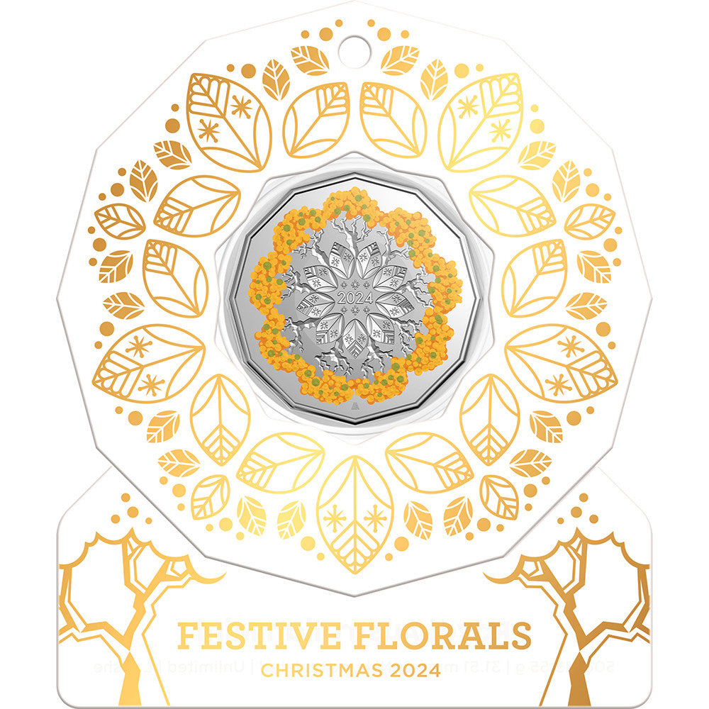 2024 50 Cents Christmas Festive Florals Decoration