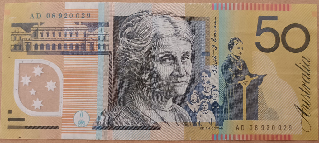 2008 Stevens/Henry $50 6 Digit RADAR Banknote AD08 920029