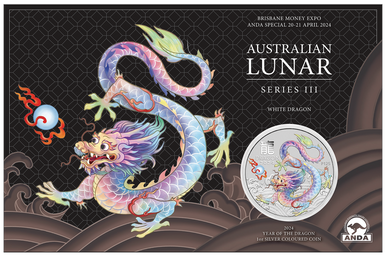 2024 Brisbane ANDA 1oz Year of the Dragon Silver Coloured Coin