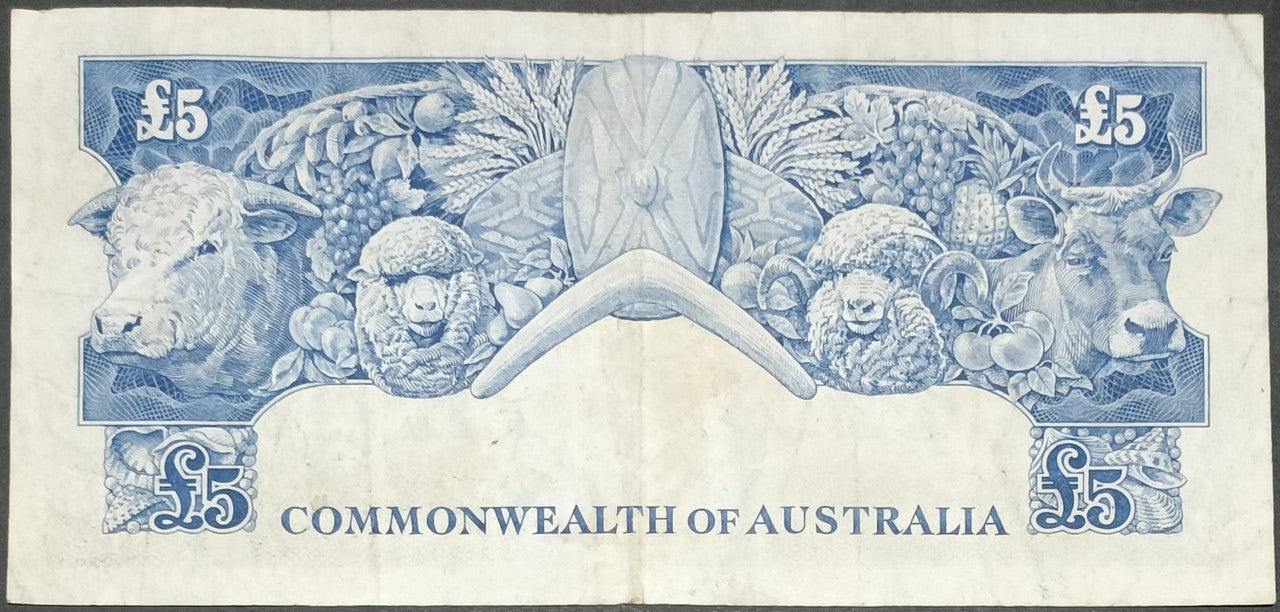 1954 £5 Coombs/Wilson Five Pound Commonwealth Bank of Australia TA61 770148