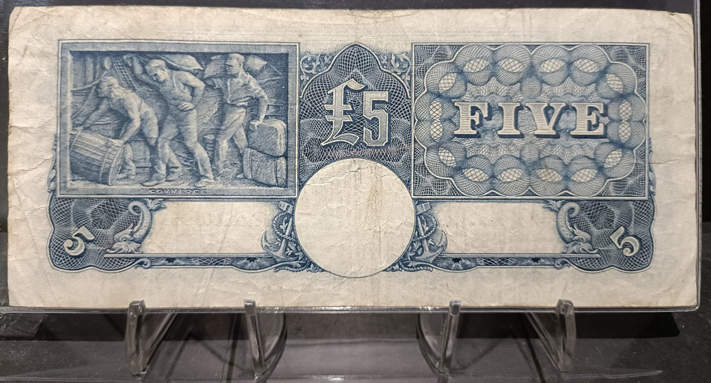 1952 £5 Coombs/Wilson Five Puond Banknote S32 074623