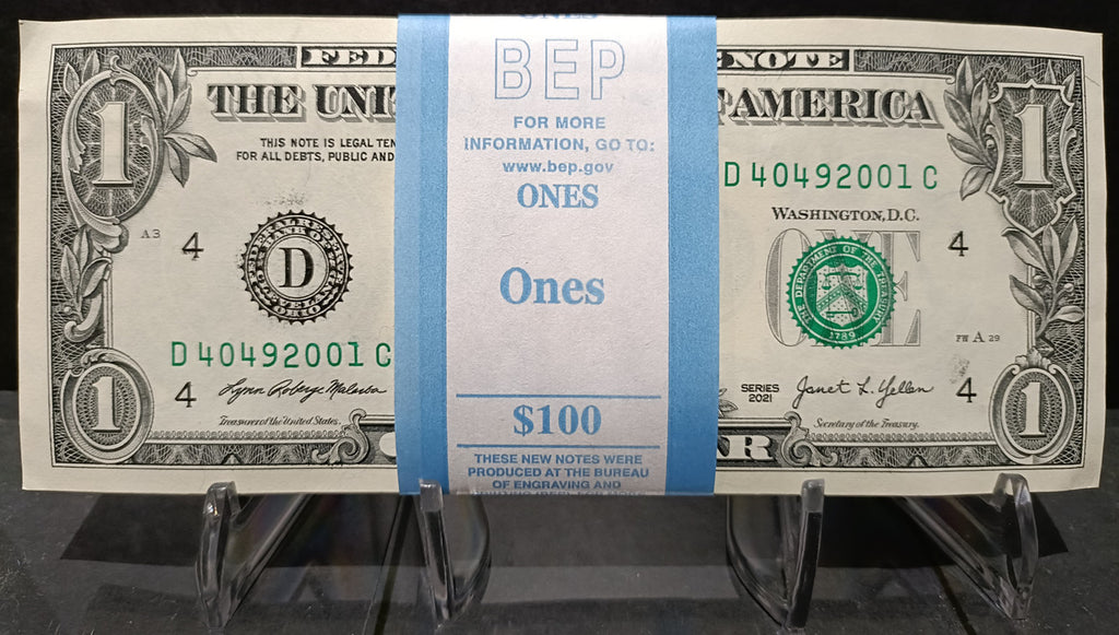 2021 USA $1 notes of 100