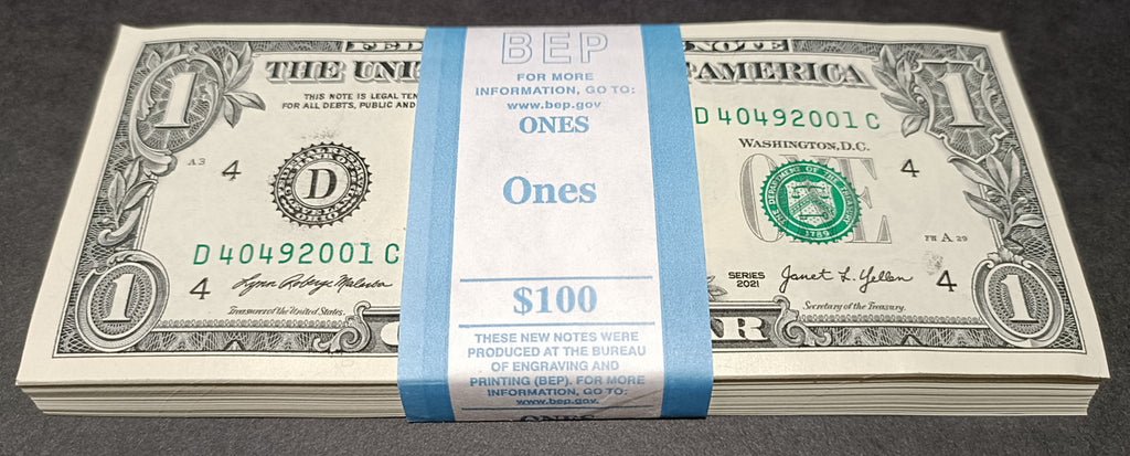 2021 USA $1 notes of 100