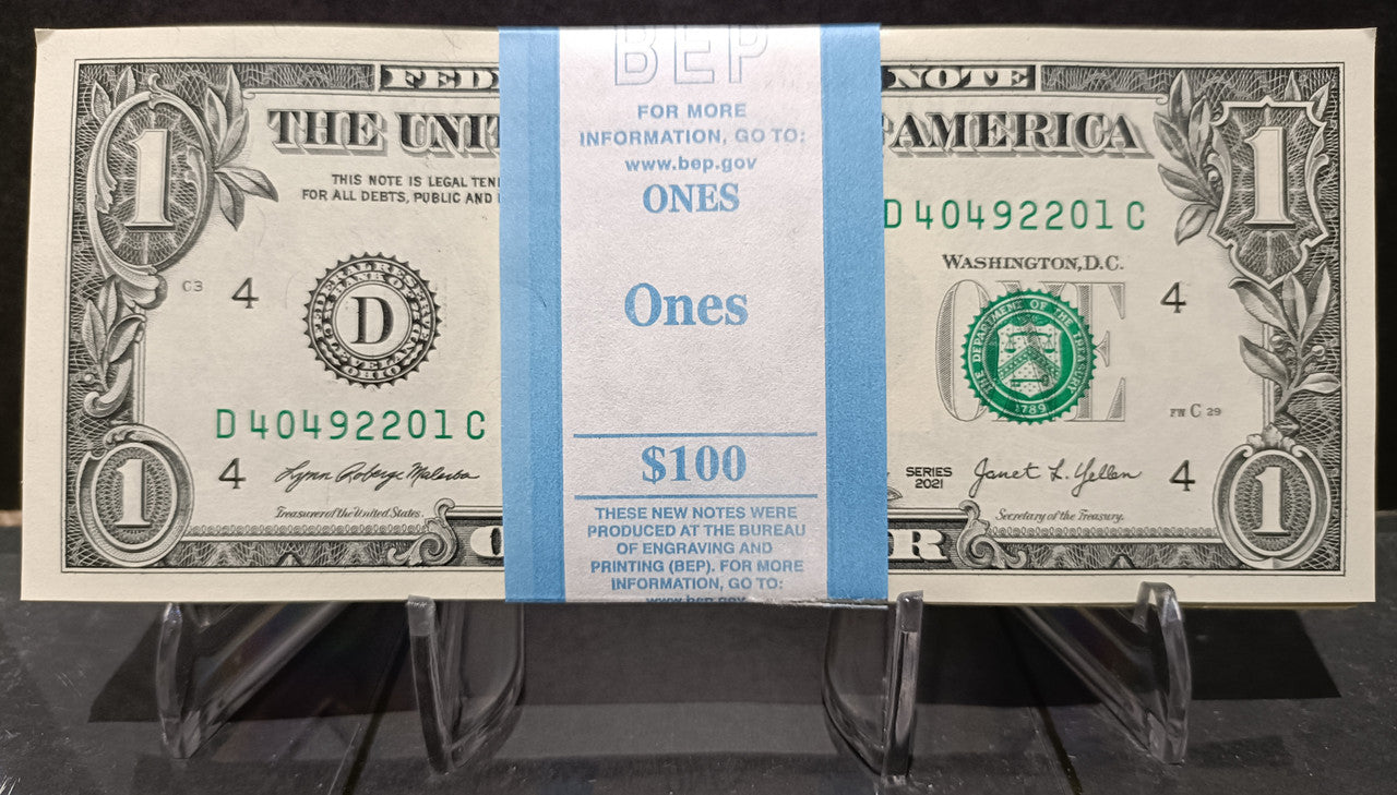 2021 USA $1 Banknote Bundle of 100