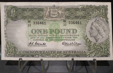 1961 £1 Coombs/Wilson One Pound Banknote HK33 336461