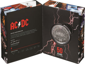 50th anniversary of AC/DC 2023 50c Silver Antiqued Coin