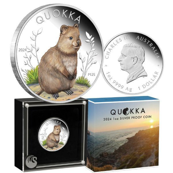 2024 Australian Quokka - 1oz Silver Proof Coloured Coin