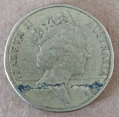 ***ERROR*** 1996 Australian Error Coin - Lamination Peel on Obverse