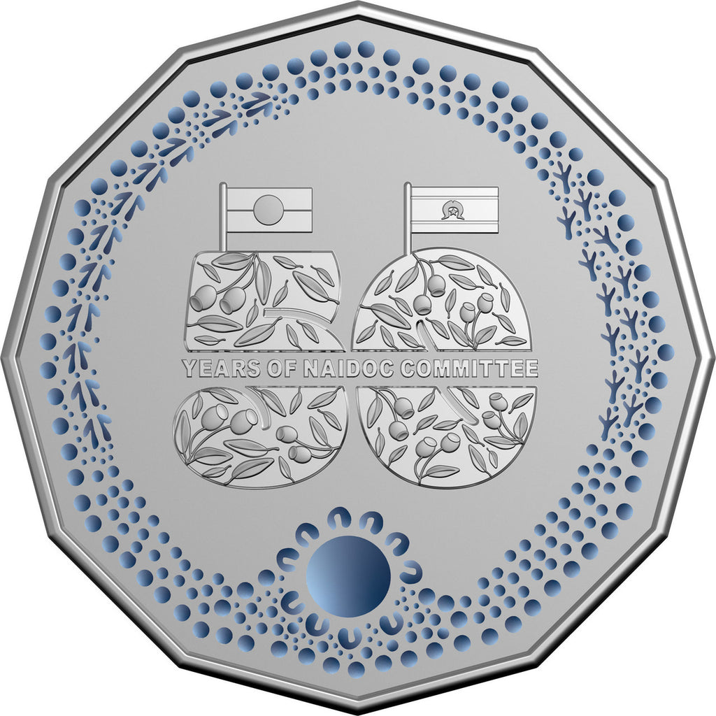 2024 50c NAIDOC WEEK COLOURED FROSTED UNCIRCULATED COIN
