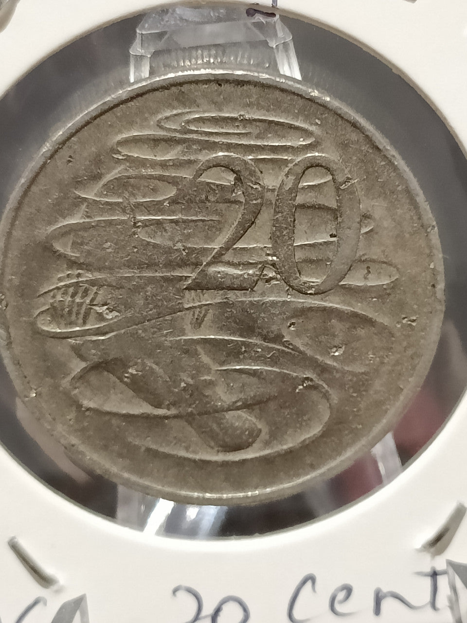 1966 AUSTRALIA 20 CENTS "WAVEY 2" VARIETY COIN