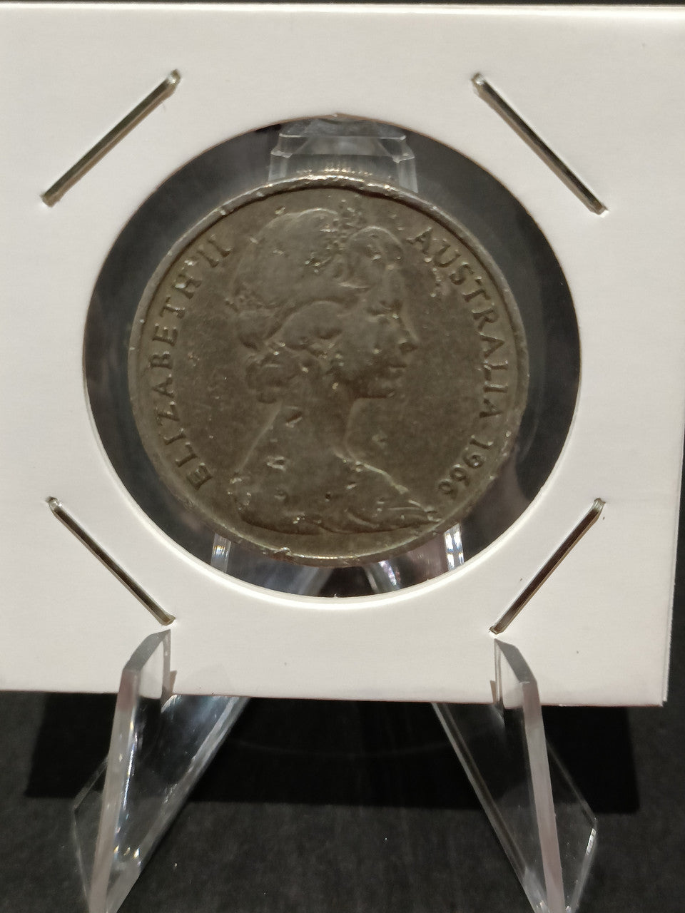 1966 AUSTRALIA 20 CENTS "WAVEY 2" VARIETY COIN