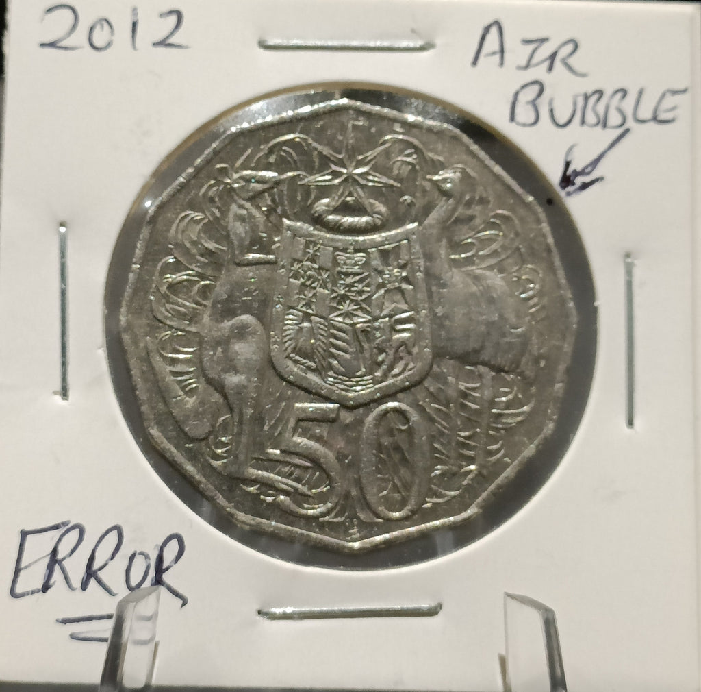 2012 AUSTRALIA 50 CENTS BUBBLE ERROR COIN