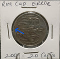 2001 AUSTRALIA 20 CENTS RIM CUD ERROR COIN