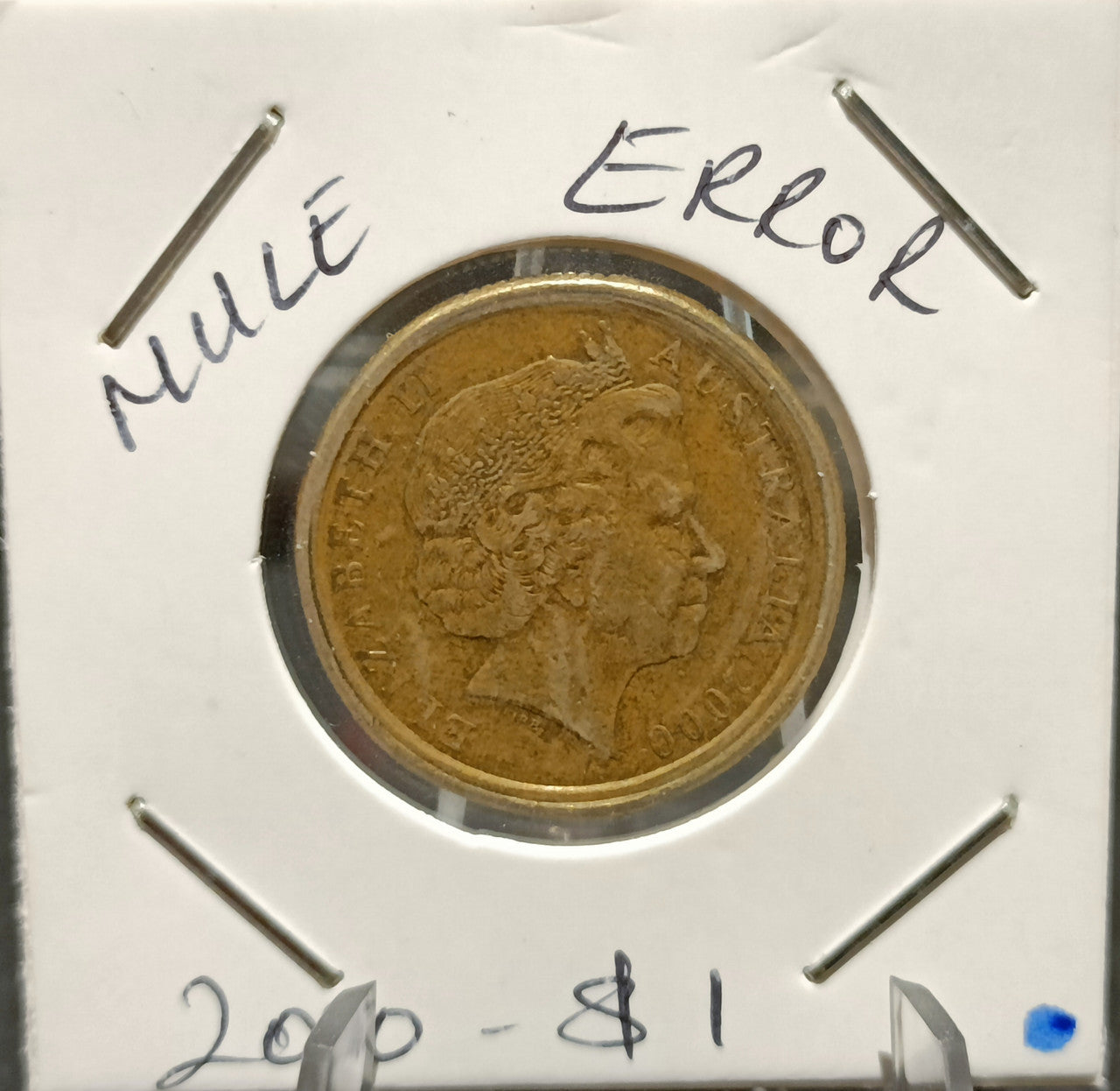 2000 AUSTRALIA $1 "MULE" ERROR COIN