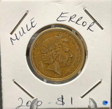2000 AUSTRALIA $1 "MULE" ERROR COIN