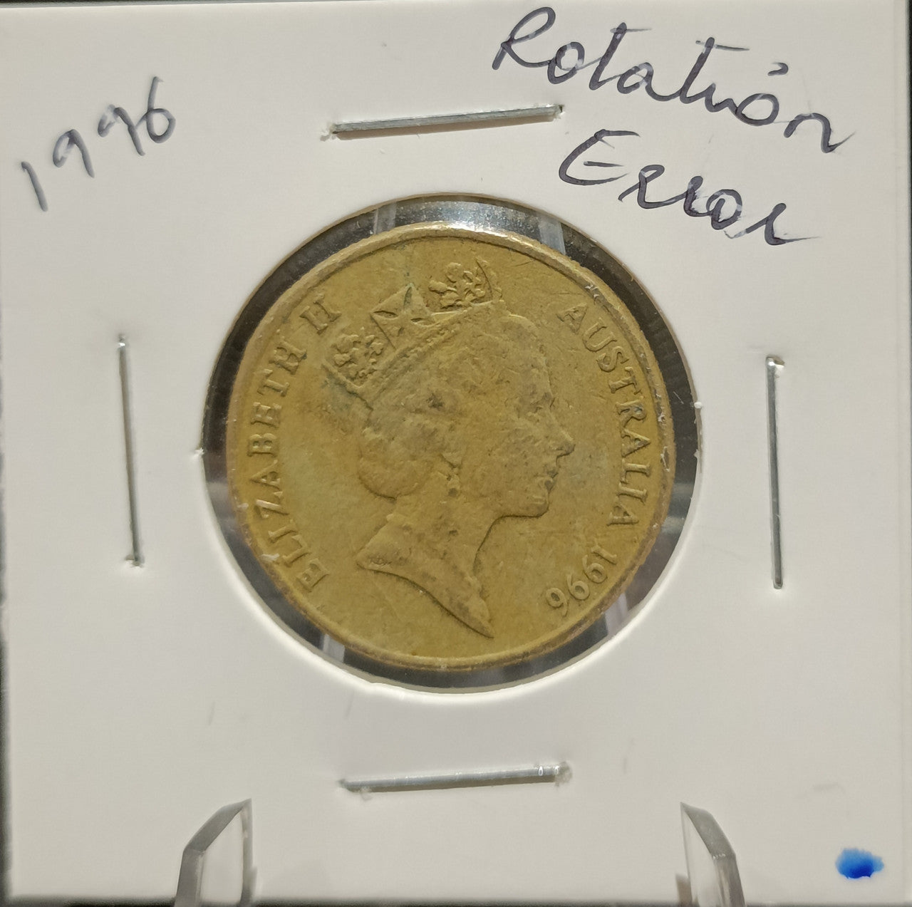 1996 AUSTRALIA $1 DIE ROTATION ERROR COIN