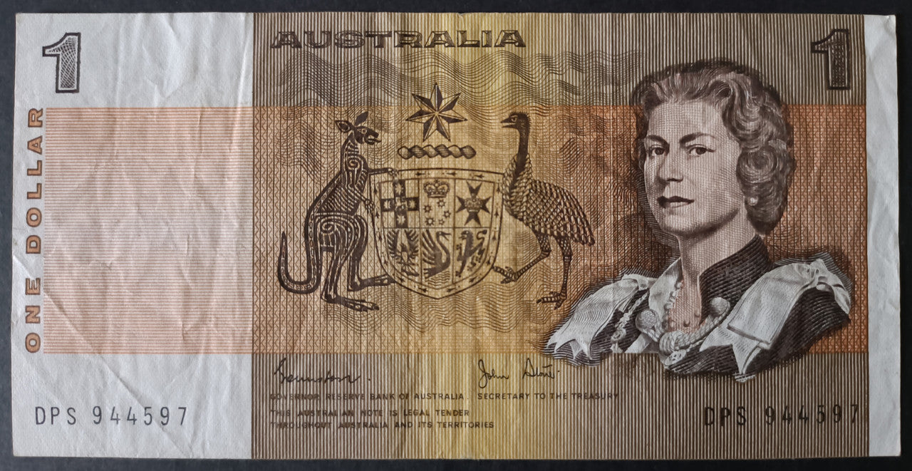 1982 Johnston Stone $1 Last Prefix Banknote - DPS 944597
