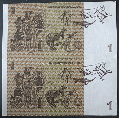 1982 Johnston Stone $1  Consecutive Banknotes x 2 DJR 156905,906