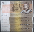 5 x 1982 Johnston Stone $1 Banknotes