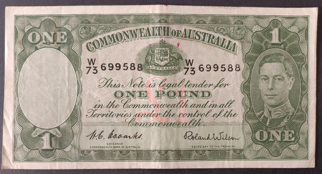 1952 Coombs Wilson £1 One Pound Banknote W73 699588