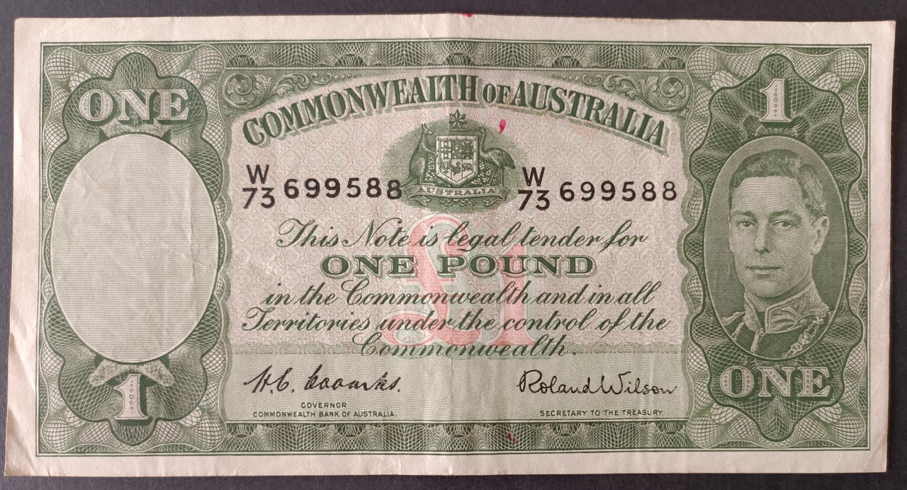 1952 Coombs Wilson £1 One Pound Banknote W73 699588