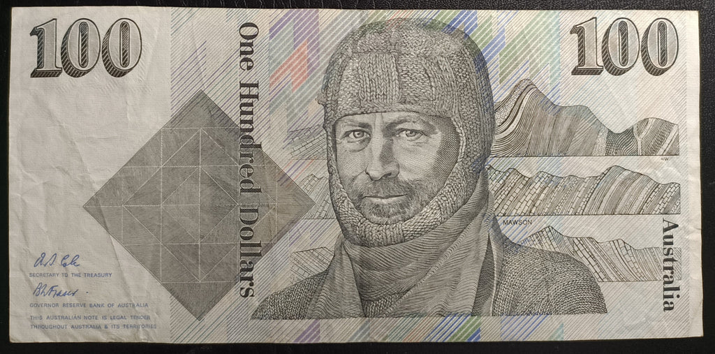 1992 AUSTRALIA $100 DOLLAR  BANKNOTE  R613  FRASER/COLE ZKT 823677 BUY NOW