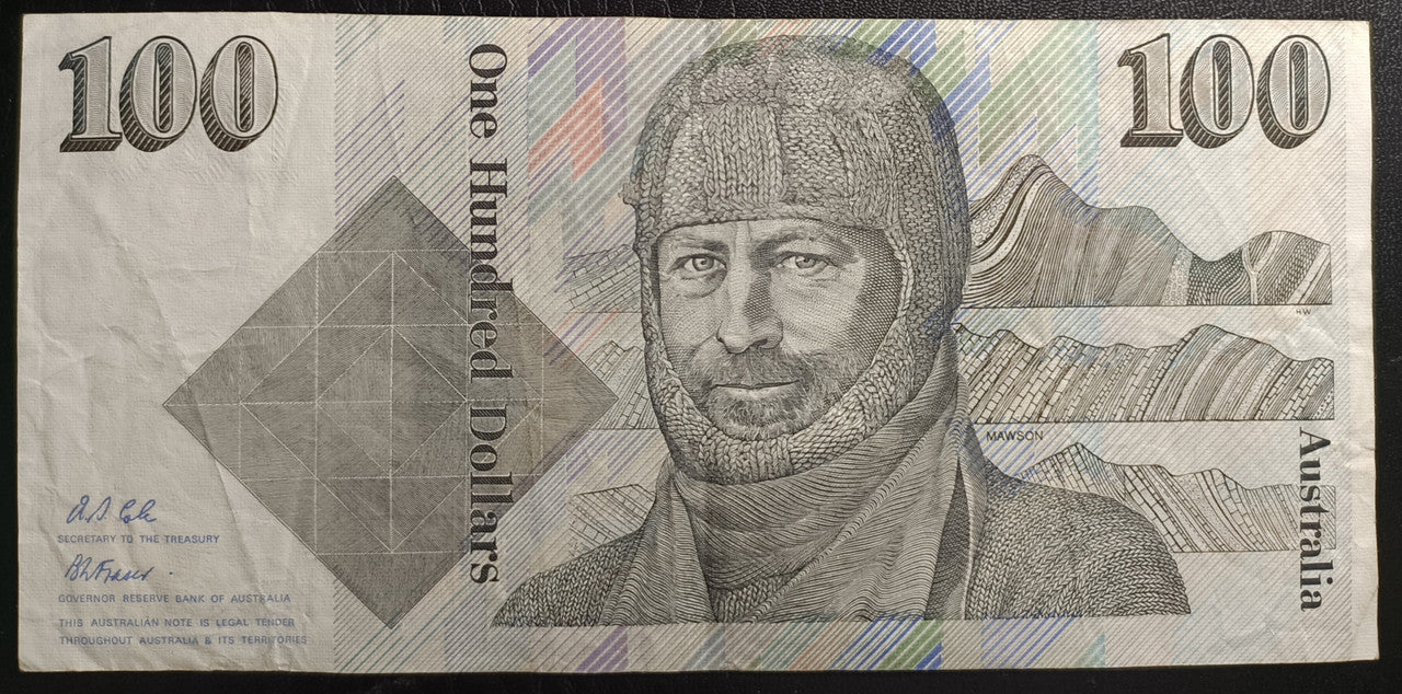 1992 AUSTRALIA $100 DOLLAR  BANKNOTE  R613  FRASER/COLE ZKT 823677 BUY NOW