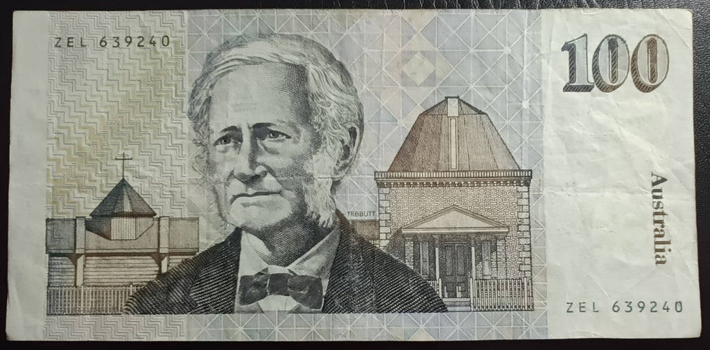 *** ERROR***   1992 AUSTRALIA $100 DOLLAR  BANKNOTE  R613  FRASER/COLE ZEL 639240  BUY NOW