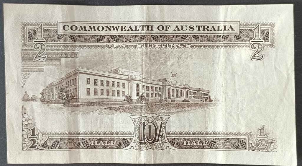 1961 Australia Ten Shillings Coombs Wilson Banknote AG57 513634