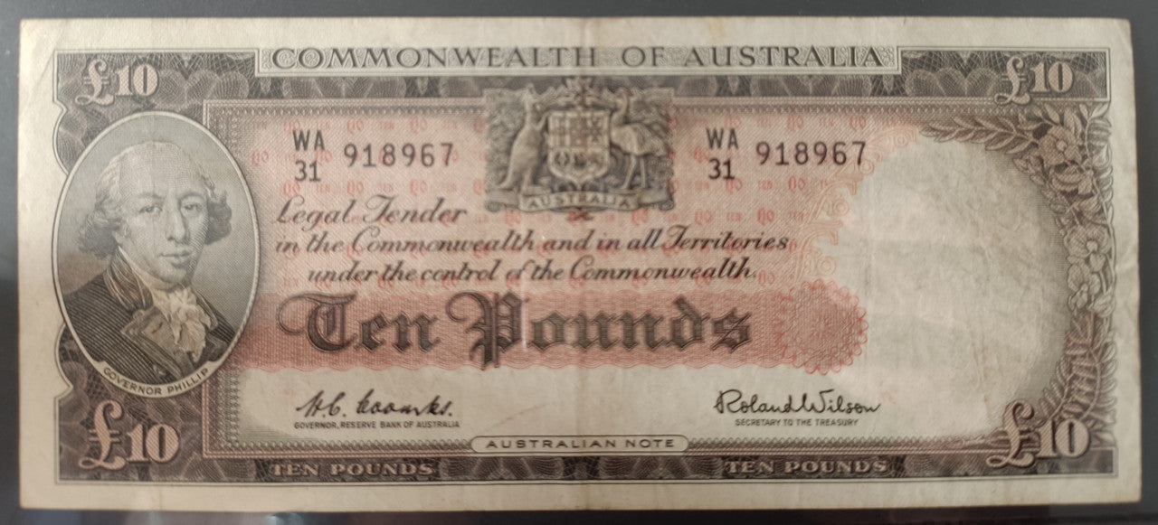 1960 Australia Ten Pounds £10 Coombs / Wilson WA31 918967
