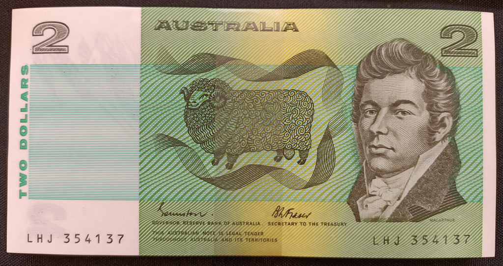 1985 R89 $2 Johnston/Fraser Bundle of 100 Consecutive UNC Banknotes