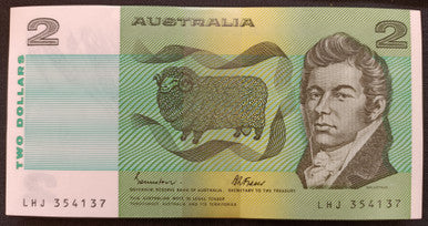 1985 R89 $2 Johnston/Fraser Bundle of 100 Consecutive UNC Banknotes