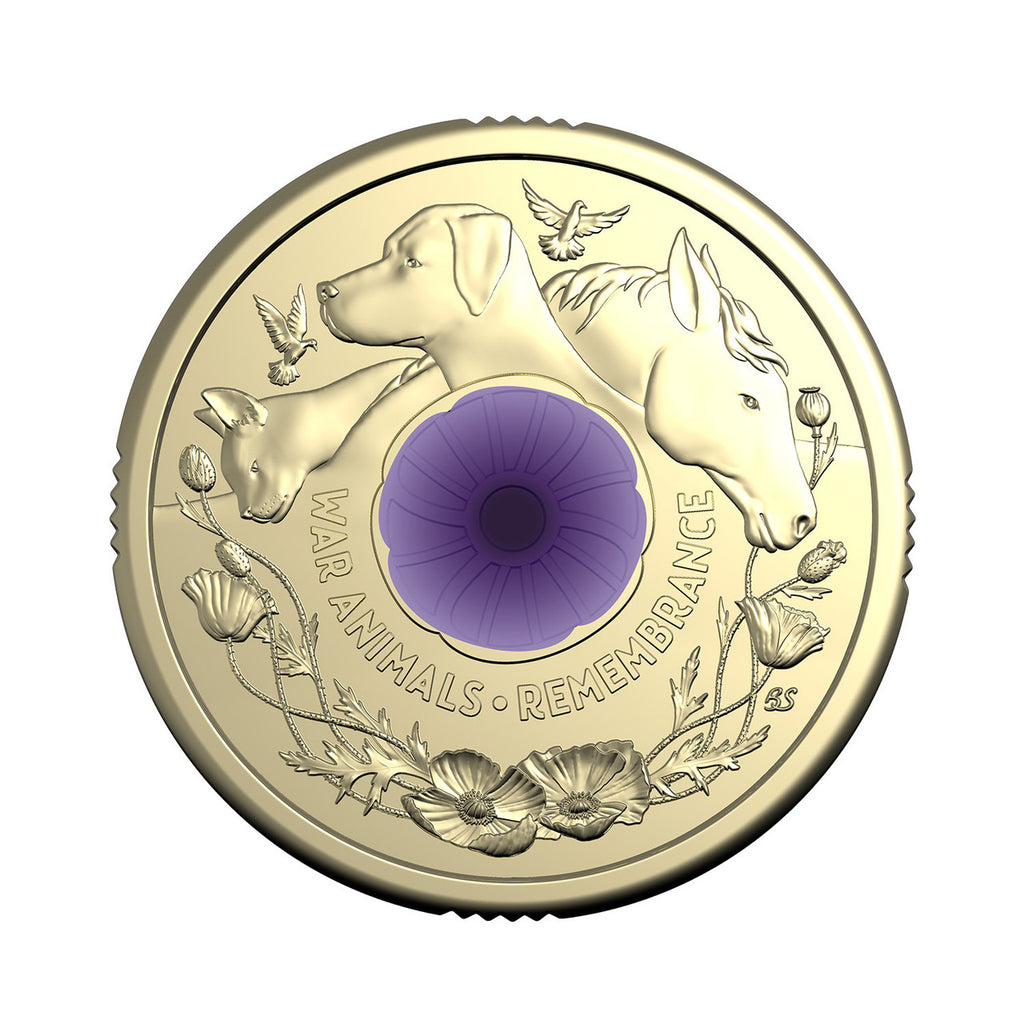 2024 Remembrance War Animals $2 Purple Poppy PNC