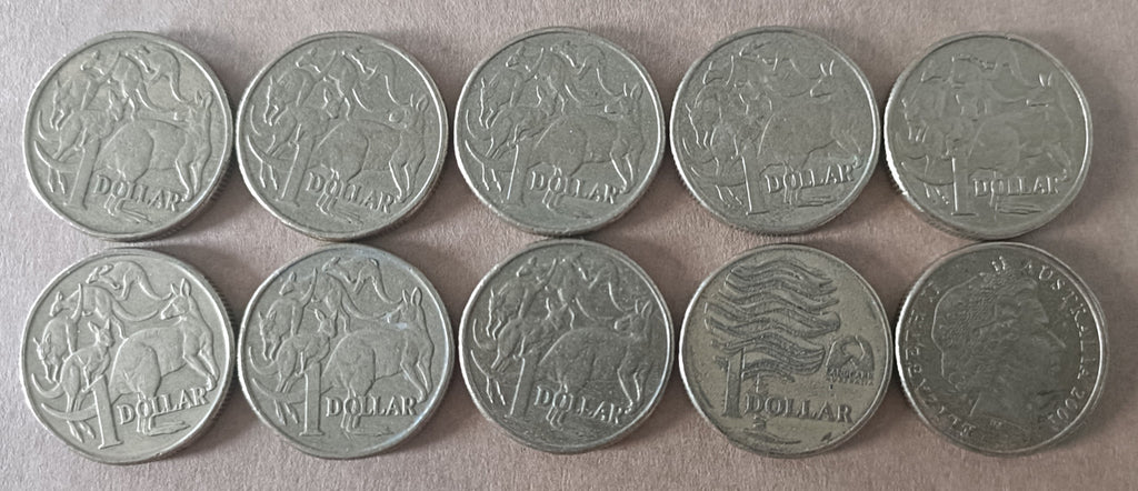 *** ERROR COINS *** x 10 $1 Cud Error Coins