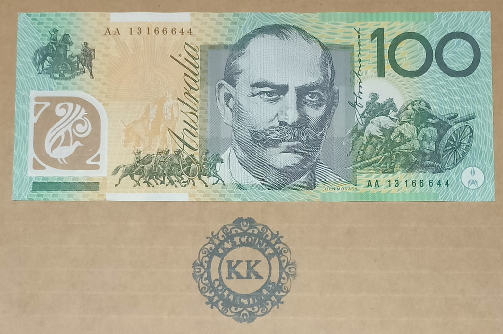 2013 Stevens/Parkinson $100 First Prefix Banknote AA13 166644