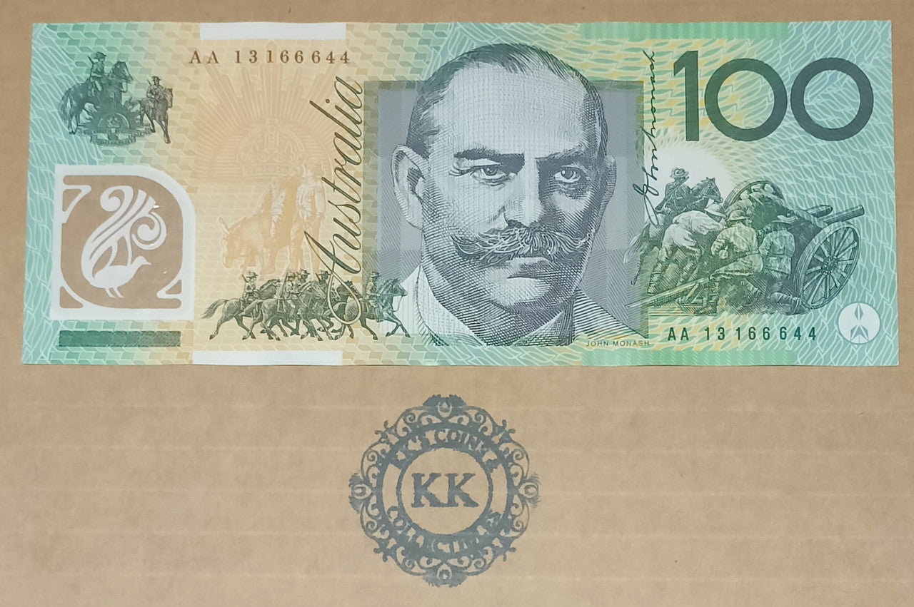 2013 Stevens/Parkinson $100 First Prefix Banknote AA13 166644