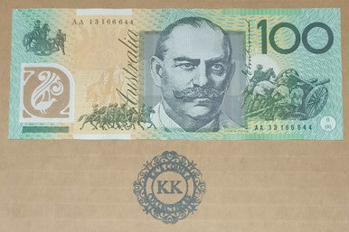 2013 Stevens/Parkinson $100 First Prefix Banknote AA13 166644