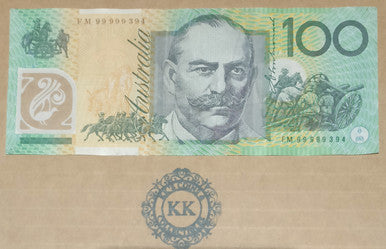 1999 Macfarlane/Evans  $100 High Number Banknote FM99 999394